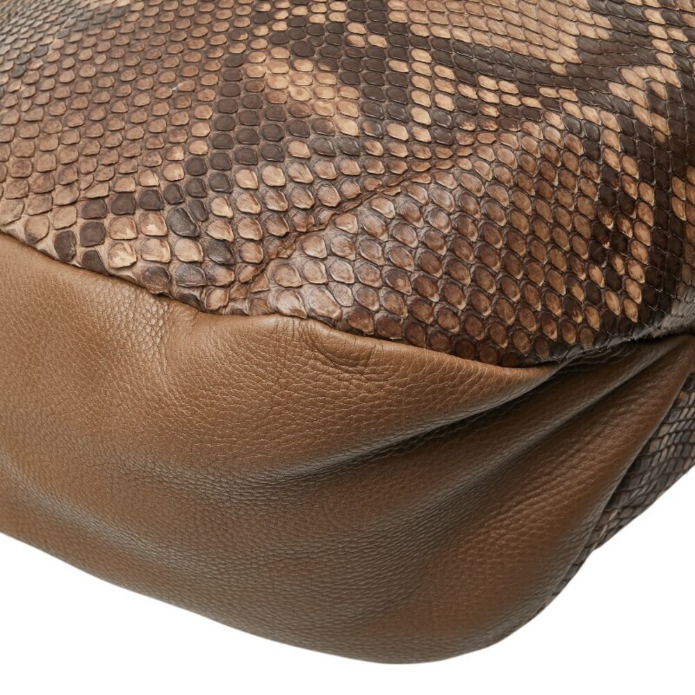 Gucci Greenwich Python Shoulder Bag Brown Leather - image 5